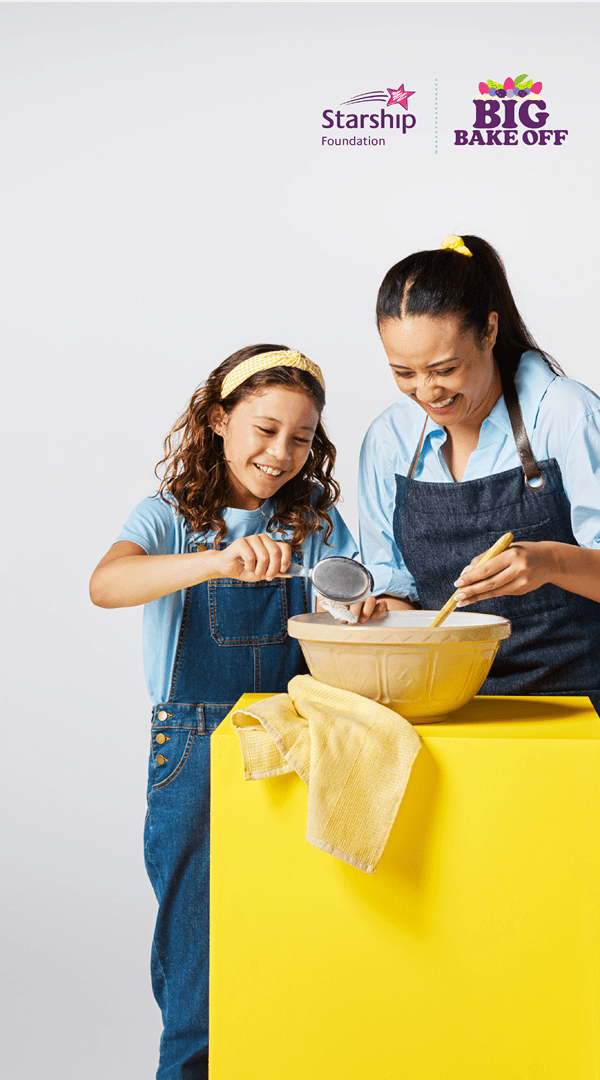 Mum and daughter baking