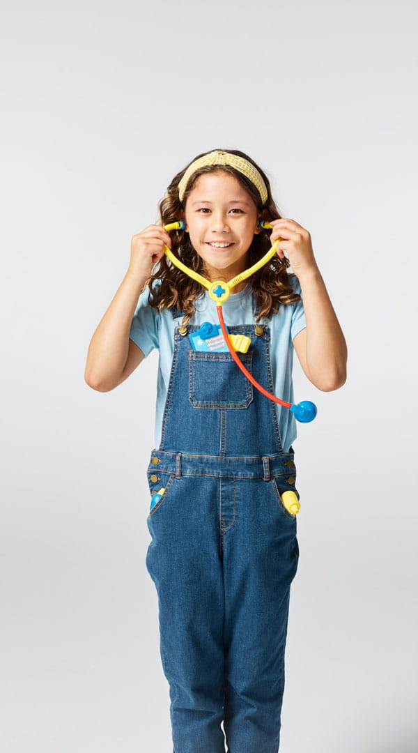 A girl with a stethoscope 