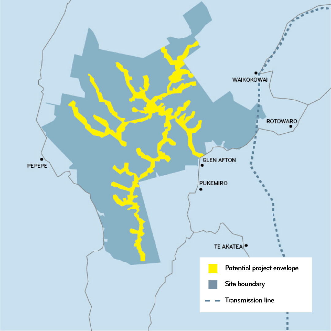 Mercury Waikokowai Wind Farm Area Map