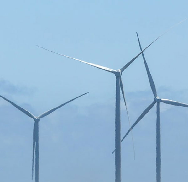 Wind turbines and Mercury's Waipipi Wind Farm