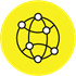 A yellow icon representing a worldwide network.