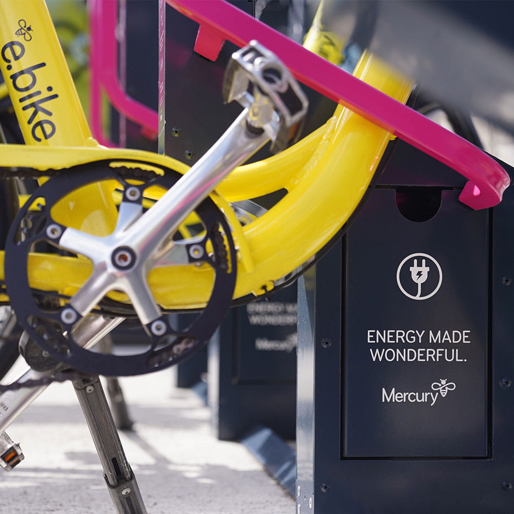 e.bike parked at a Locky Dock station.