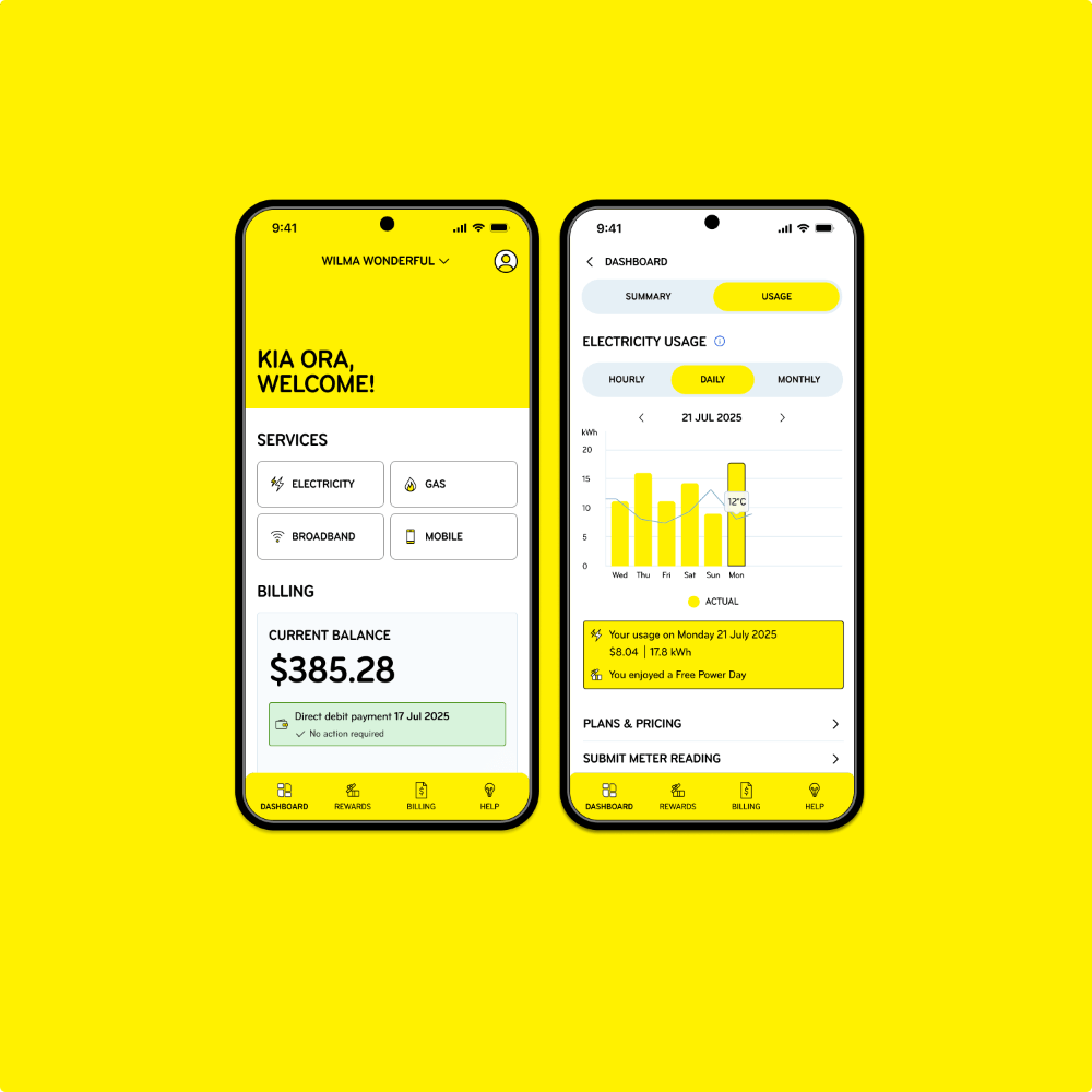 Mercury App dasboard and track usage experience