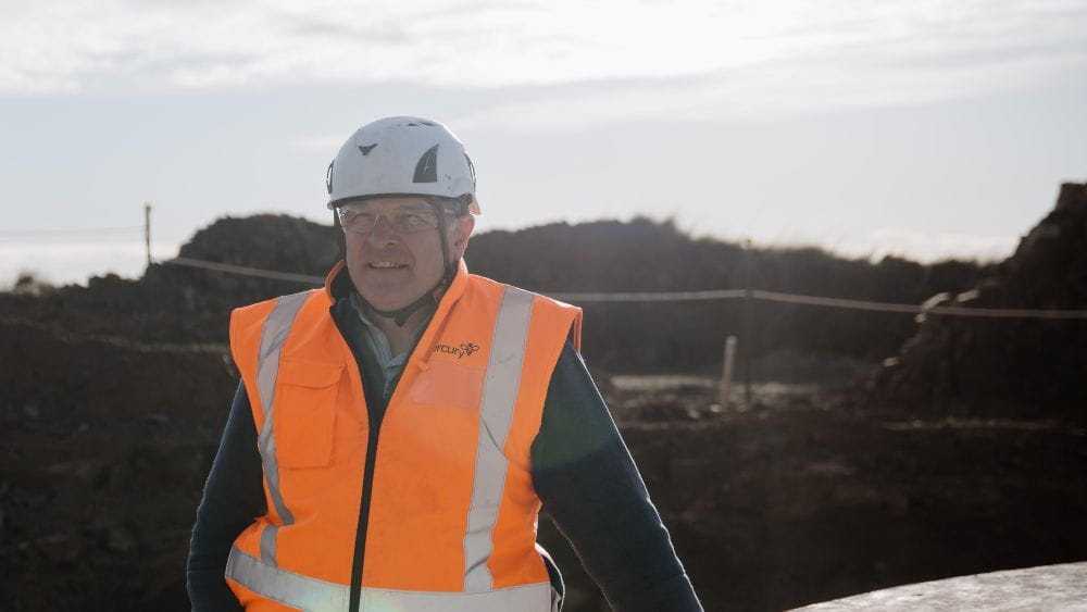 Stu Davie in PPE on site at Kaiwera Downs