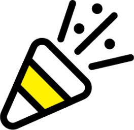 Yellow party popper.