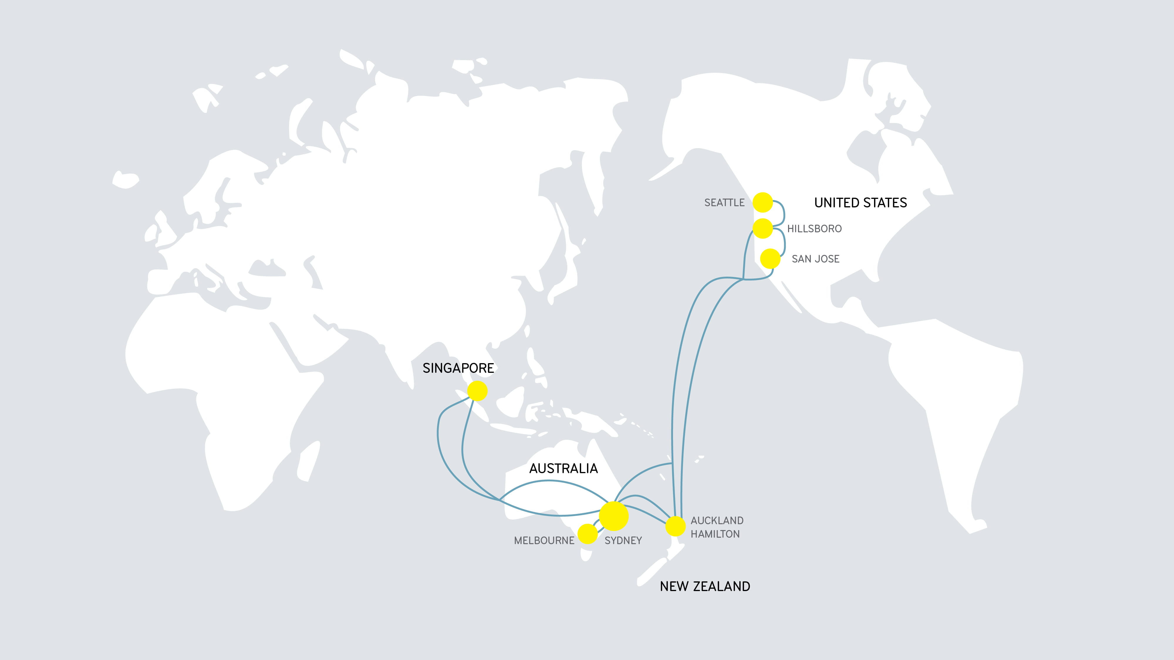 Mercury ISP global network map.